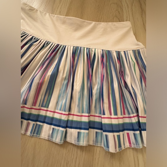 Lucky in Love tennis pickleball Pleated Skort Skirt striped - sz Large L 12 - Picture 3 of 7